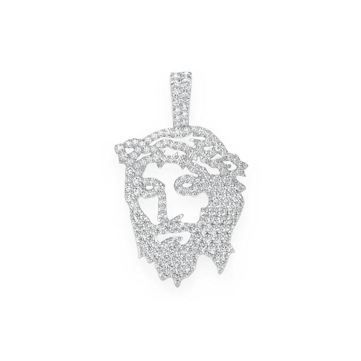 For Him Jesus Silhouette Diamond Pendant in 1.25ctw / White Gold / Natural Diamond – Pendant