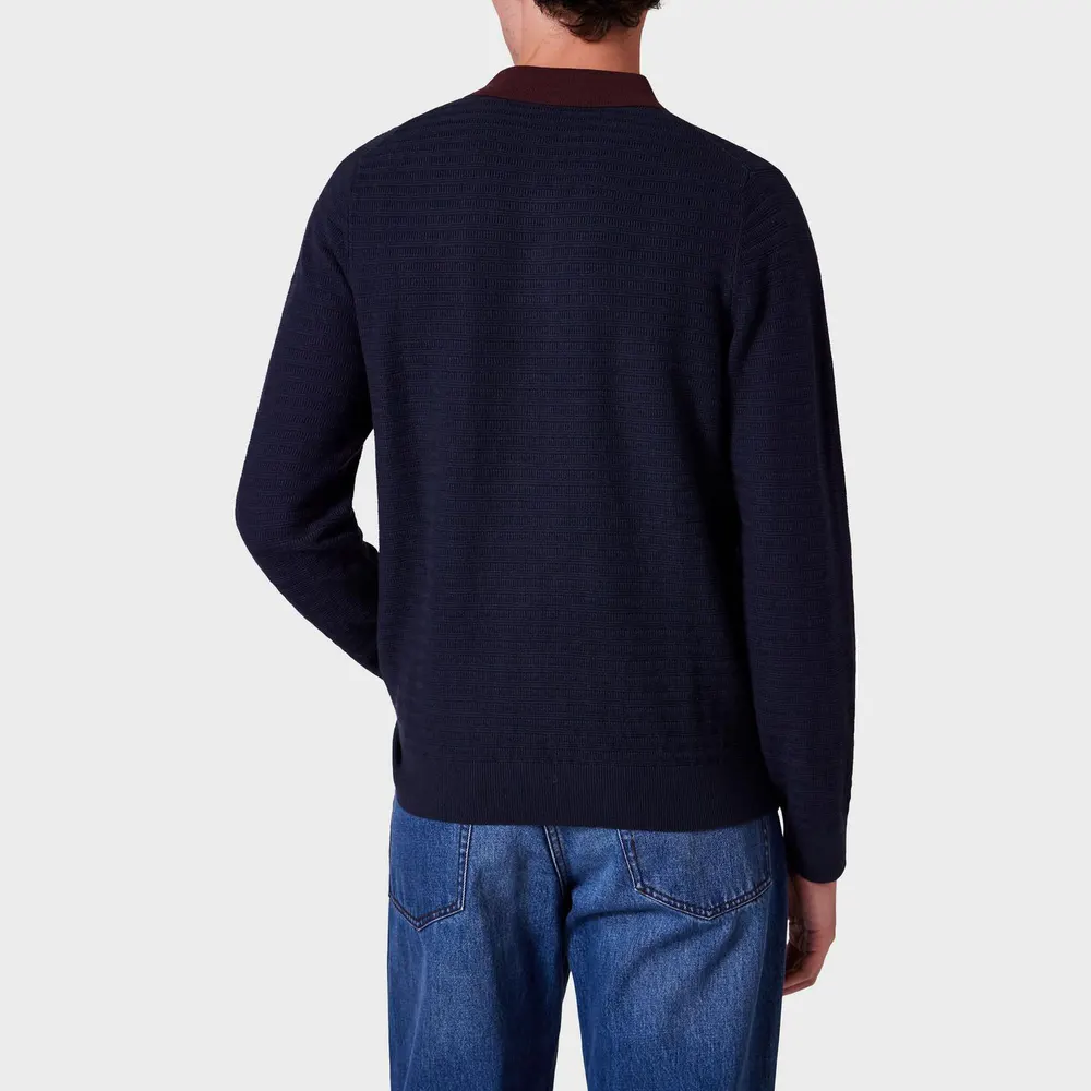PS Paul Smith Men's Knitted Long Sleeve Polo Shirt detail 3