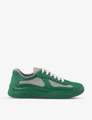 PRADA America’s Cup Original leather and mesh trainers - GOLD/SILVER - EUR 46 / 12 UK MEN detail 2