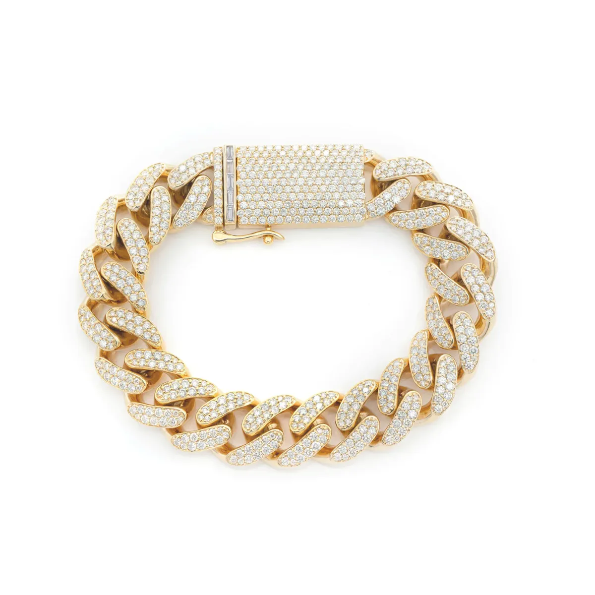 For Him Miami Cuban Diamond Bracelet in 16mm / 12.25ctw / Yellow Gold / 8" – Bracelet