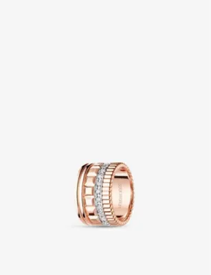BOUCHERON Quatre Radiant Edition rose-gold and 0.51ct diamond ring - 54mm in PINK, additional product view 3