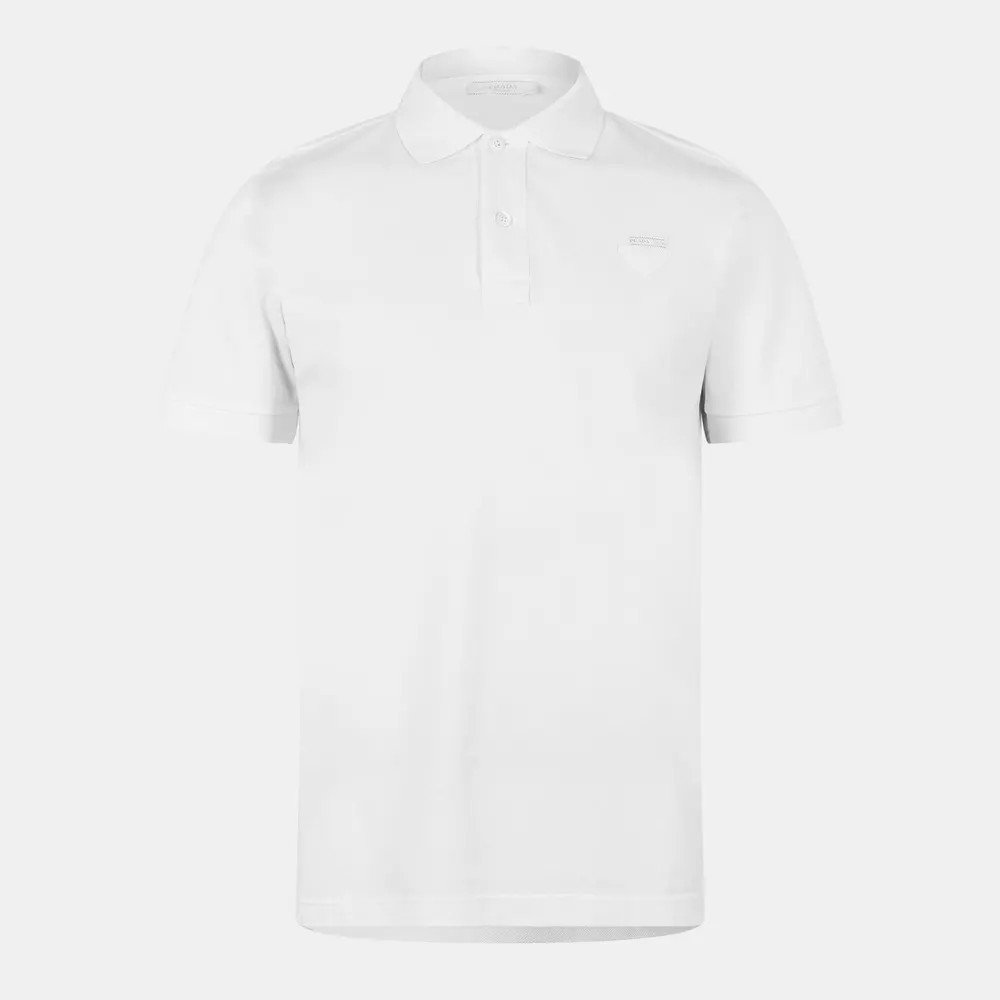 Prada Men'S Logo Cotton Pique Polo Shirt