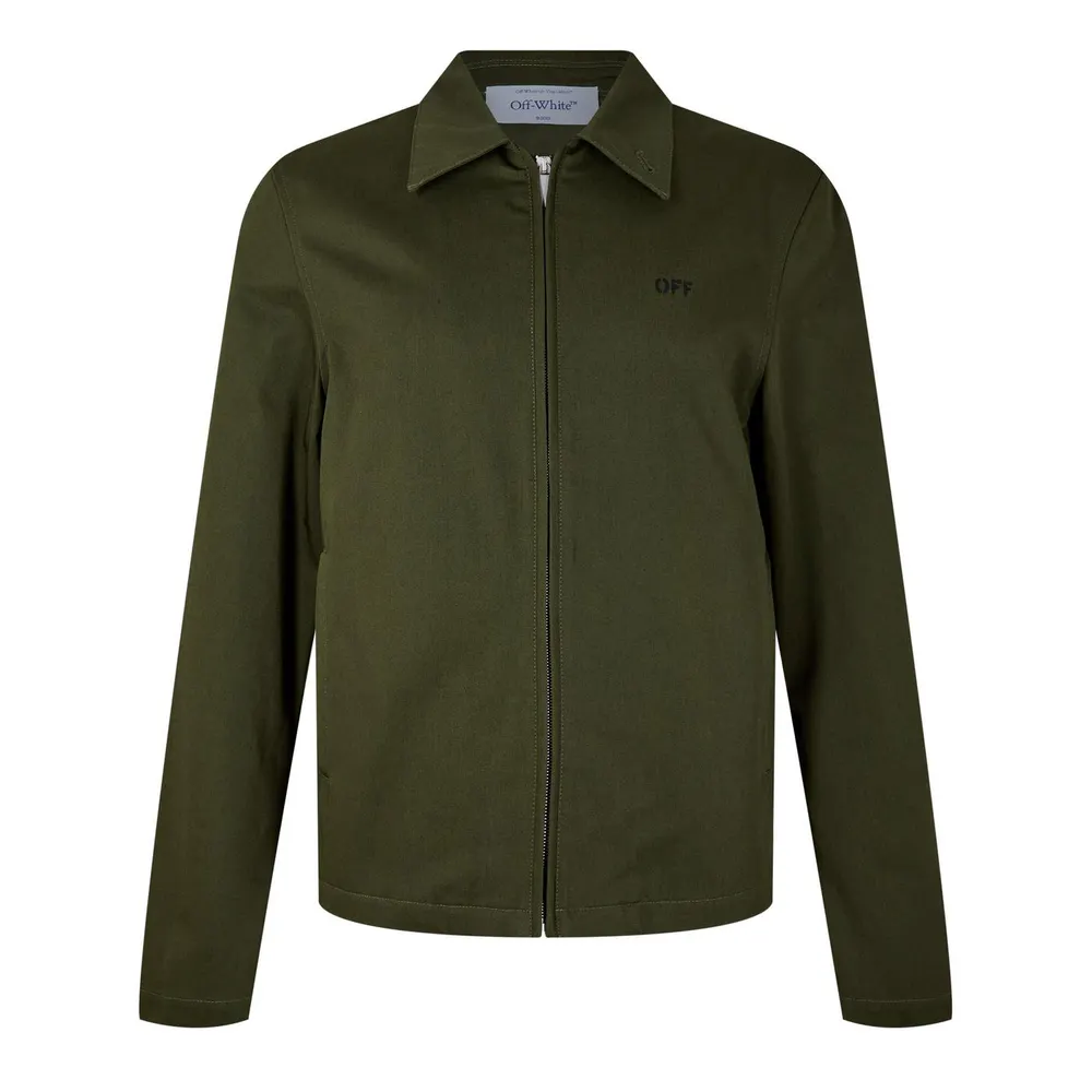 Off White Men's Arrow Long Sleeve Zip Overshirt