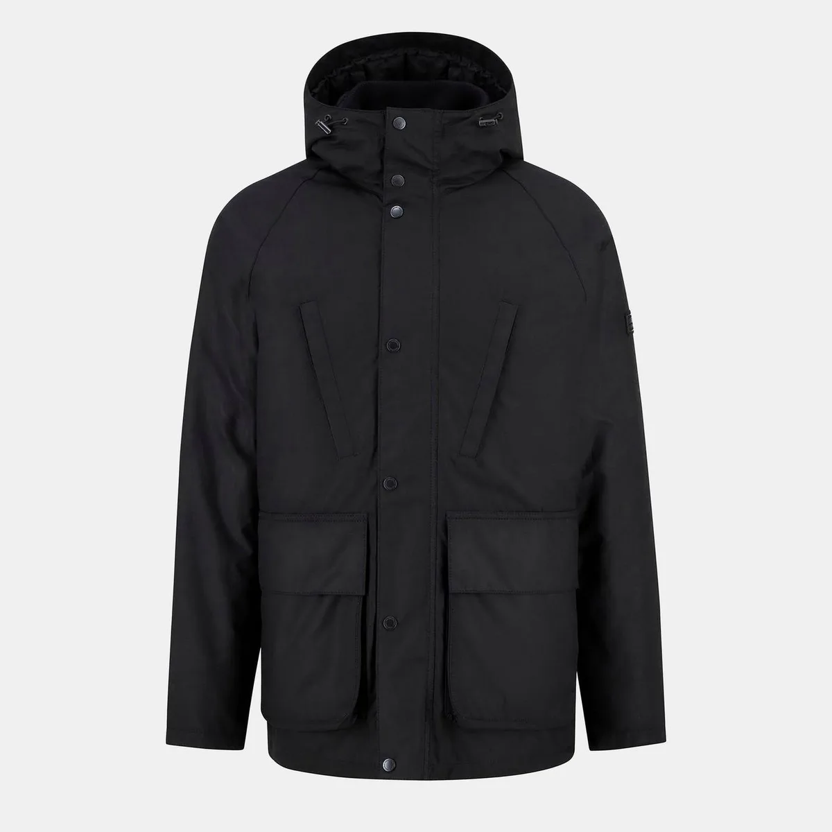 Barbour International Men's Oakdale Hooded Long Sleeve 4 Pockets Full Zip Wax Jacket