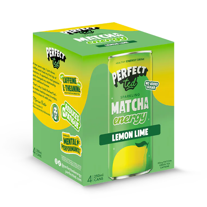 PerfectTed Matcha Energy Lemon & Lime 4 x 250 ml