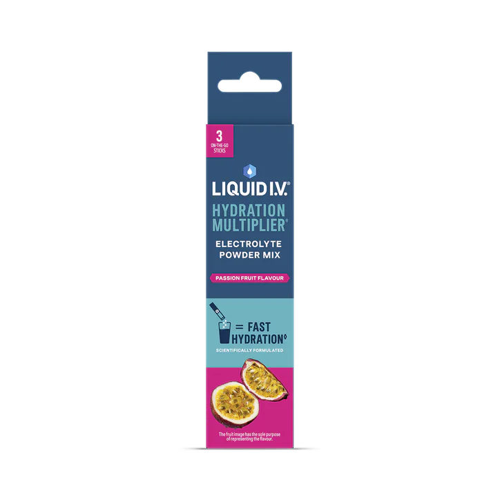 LIQUID I.V Liquid I.V. Hydration Electrolyte Powder Mix Passion Fruit 3 Sachets