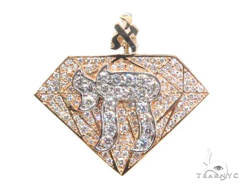 RINA - For Him CUSTOM Chai Diamond Pendant 44875 in Rose Gold – Pendant