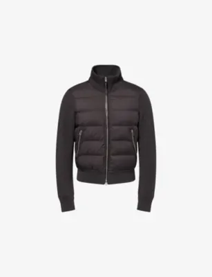 TOM FORD Nylon-Front Merino-Knit Jacket