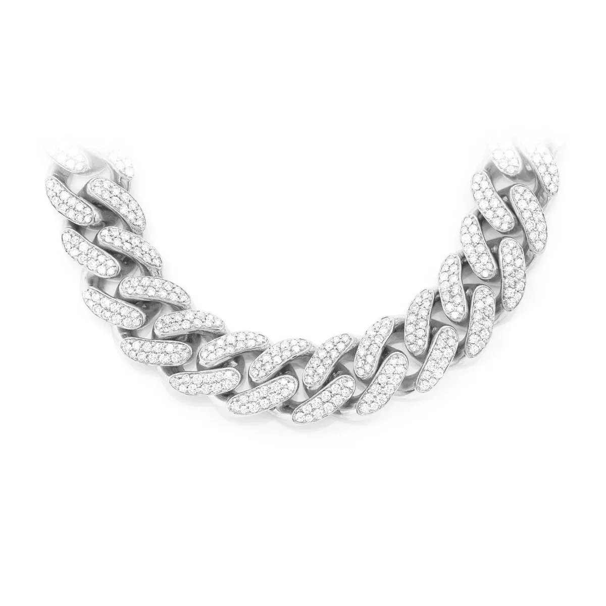 For Him Iced Miami Cuban Necklace in 18mm / 37ctw / Rose Gold / 22" – Necklace