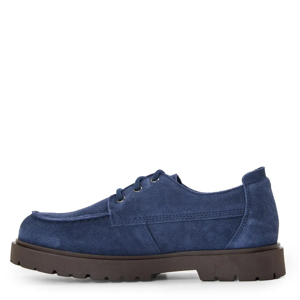 Birkenstock Men's Highwood Moc Derby Shoes in New Navy, additional product view 2