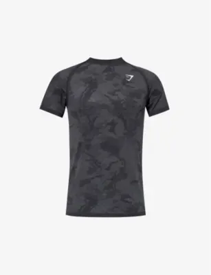 GYMSHARK Geo Seamless logo-embroidered jersey T-shirt