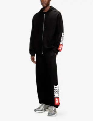 DIESEL S-Boxt-Zip-Hood-Div Branded Cotton-Jersey Hoody detail 2