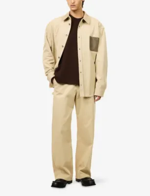 LOEWE Suede Patch Cotton Overshirt detail 2