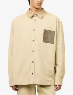 LOEWE Suede Patch Cotton Overshirt detail 3