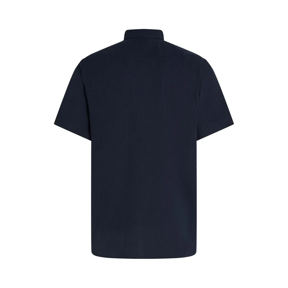 Tommy Hilfiger Men's Seersucker Short-Sleeve Plain Shirt detail 2