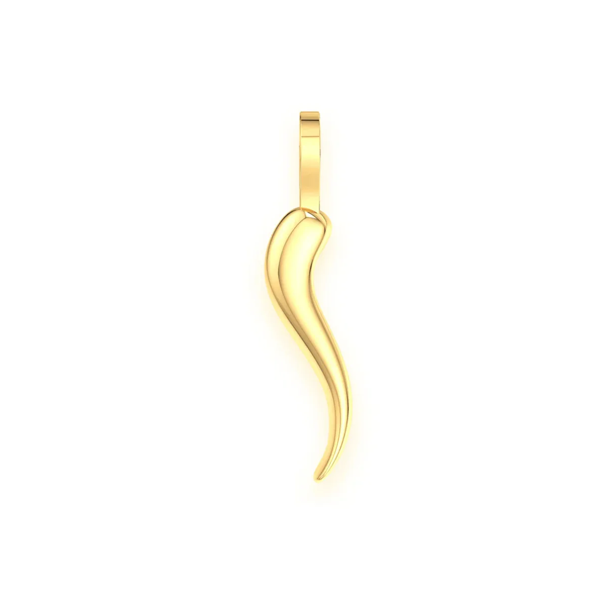 For Him Italian Horn Diamond Pendant in Plain / White Gold – Pendant