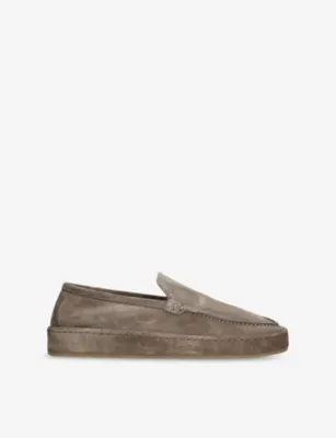 AURELIEN Voyager Suede Loafers - EUR 40 / 6 UK MEN in GREY – Mens | Loafers
