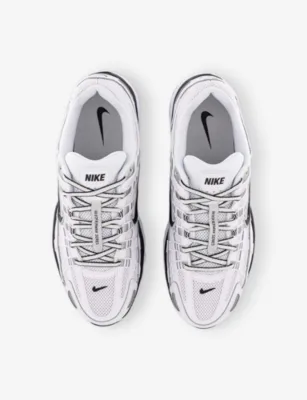 For Him P-6000 Leather and Mesh Low-Top Trainers - 7.5 in WHITE BLACK METALLIC SIL, additional product view 2