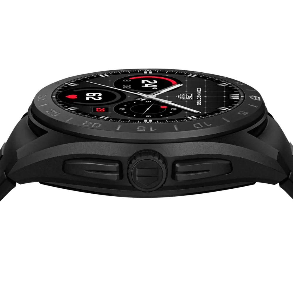 TAG Heuer Connected Calibre E5 45mm Mens Watch Titanium Black Rubber Strap detail 3