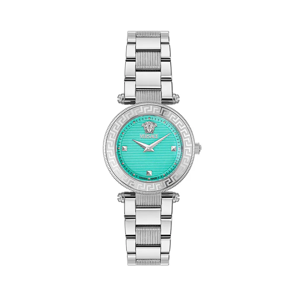 Versace Reve Petite Quartz Analogue Watch in Blue/Silver – Accessories