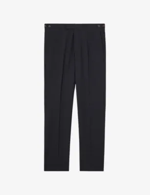 REISS Promise Slim-Fit Wool-Blend Trousers - BLACK - 32L detail 2