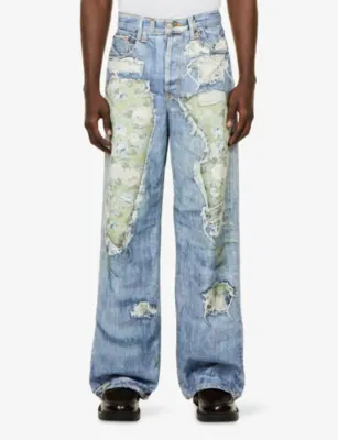ACNE STUDIOS 1981 Rose-Print Denim Jeans detail 3