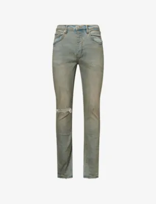 PURPLE BRAND Light Dirty Wax Distressed Denim Jeans