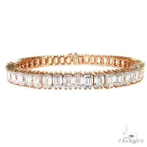 AHMED - For Him CVD 14K Gold Emerald Diamond Bracelet (Lab) 68612 in Rose – Bracelet
