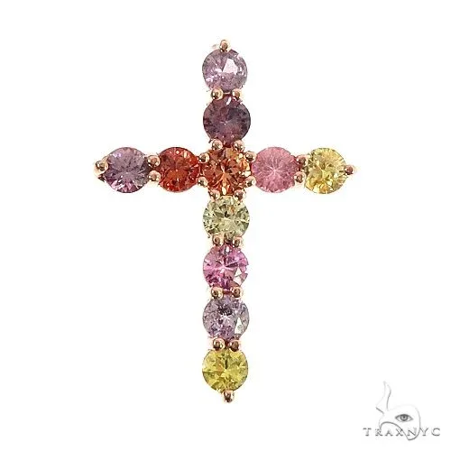 PIA - For Him GEMSTONES Jesse Cakes Sapphire Cross Pendant 67148 in Rose – Pendant