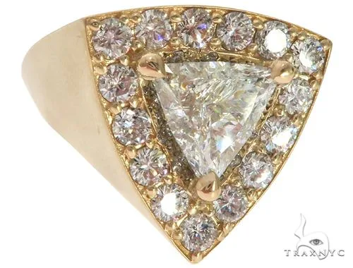 RINA - For Him FACTORY 14K Yellow Gold Prong Diamond Trillion Cut Ring 61790 in Rose Gold / 7 – Ring