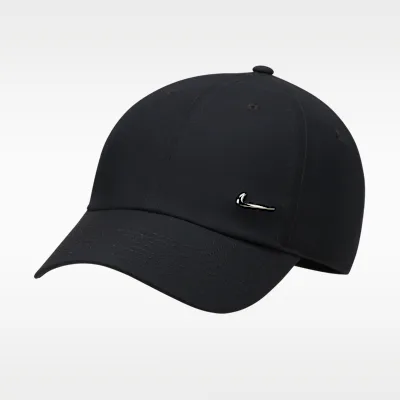 Nike Dri-FIT Club Unstructured Metal Swoosh Cap - Black/Metallic Silver