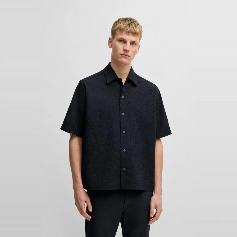 Boss Men's Lapoully Seer Plain Short-Sleeve Shirt detail 2