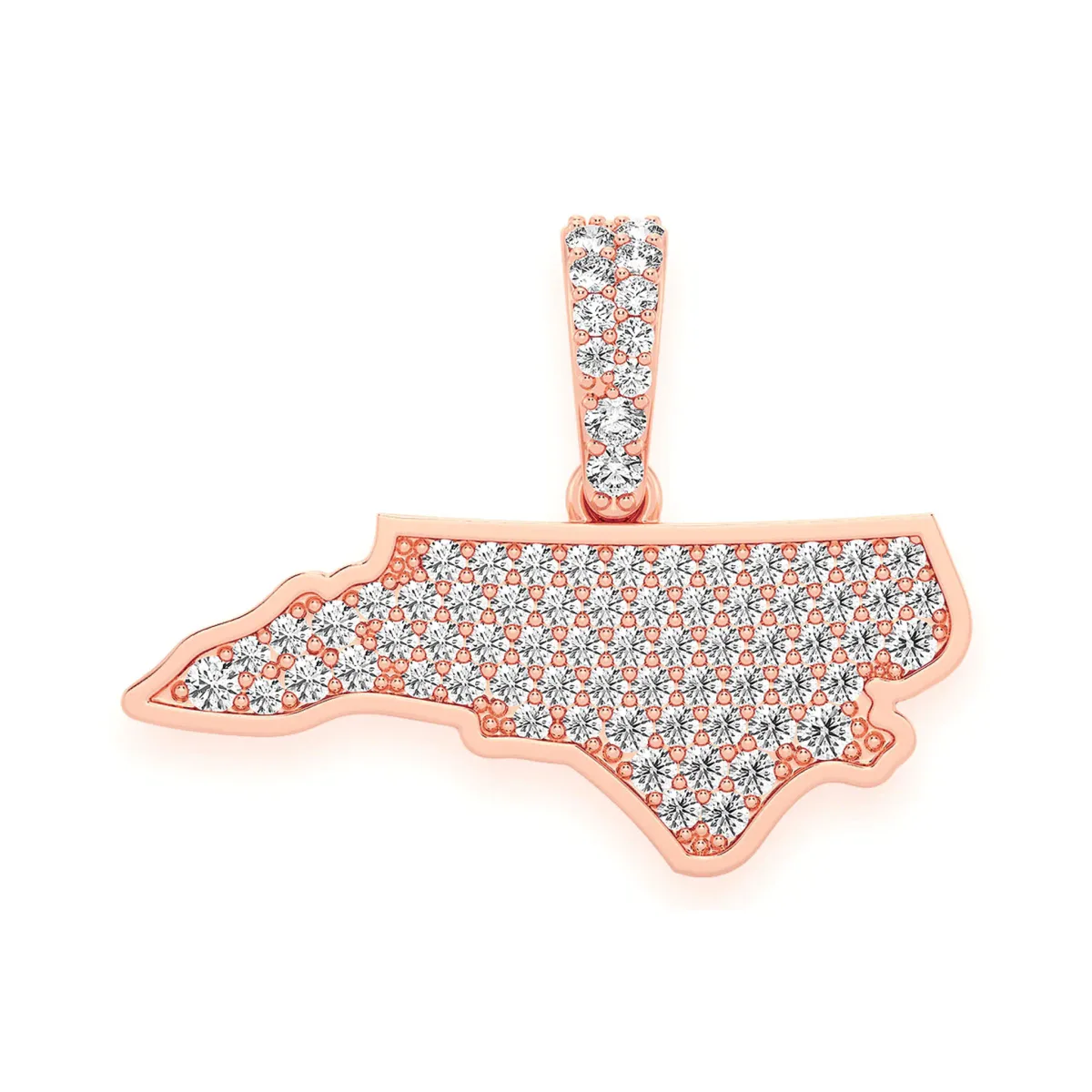 For Him US State Diamond Pendant in North Carolina / Rose Gold / Natural Diamond – Pendant