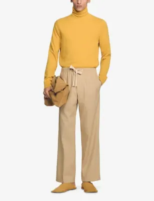 SANDRO Wide-Leg Elasticated-Waist Cotton Trousers detail 2