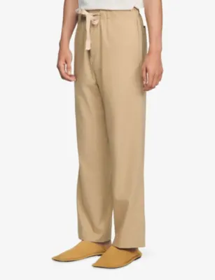 SANDRO Wide-Leg Elasticated-Waist Cotton Trousers detail 3