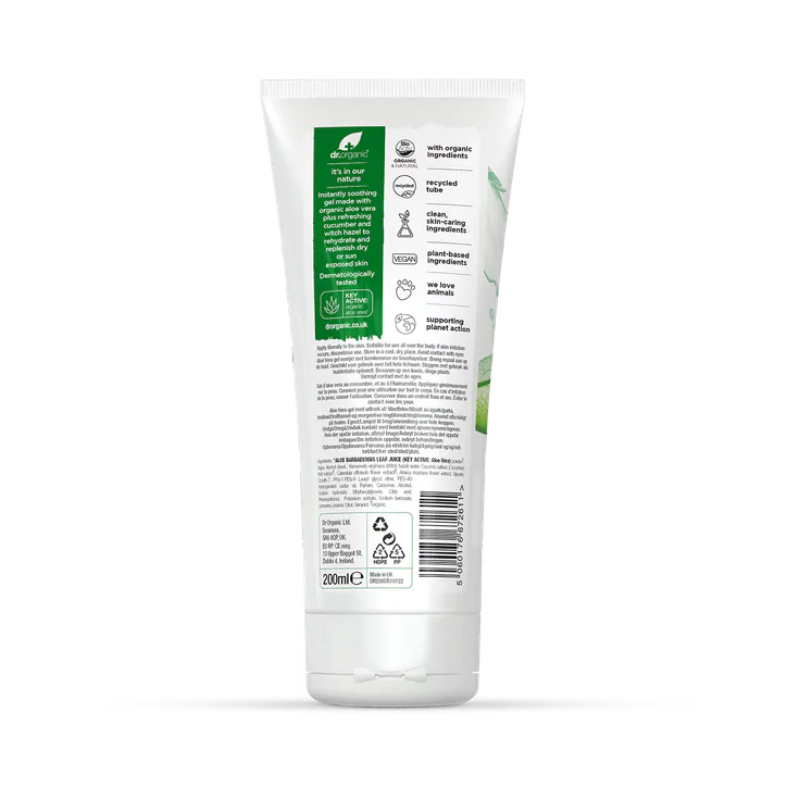 Dr Organic Aloe Vera Gel with Cucumber 200ml detail 2