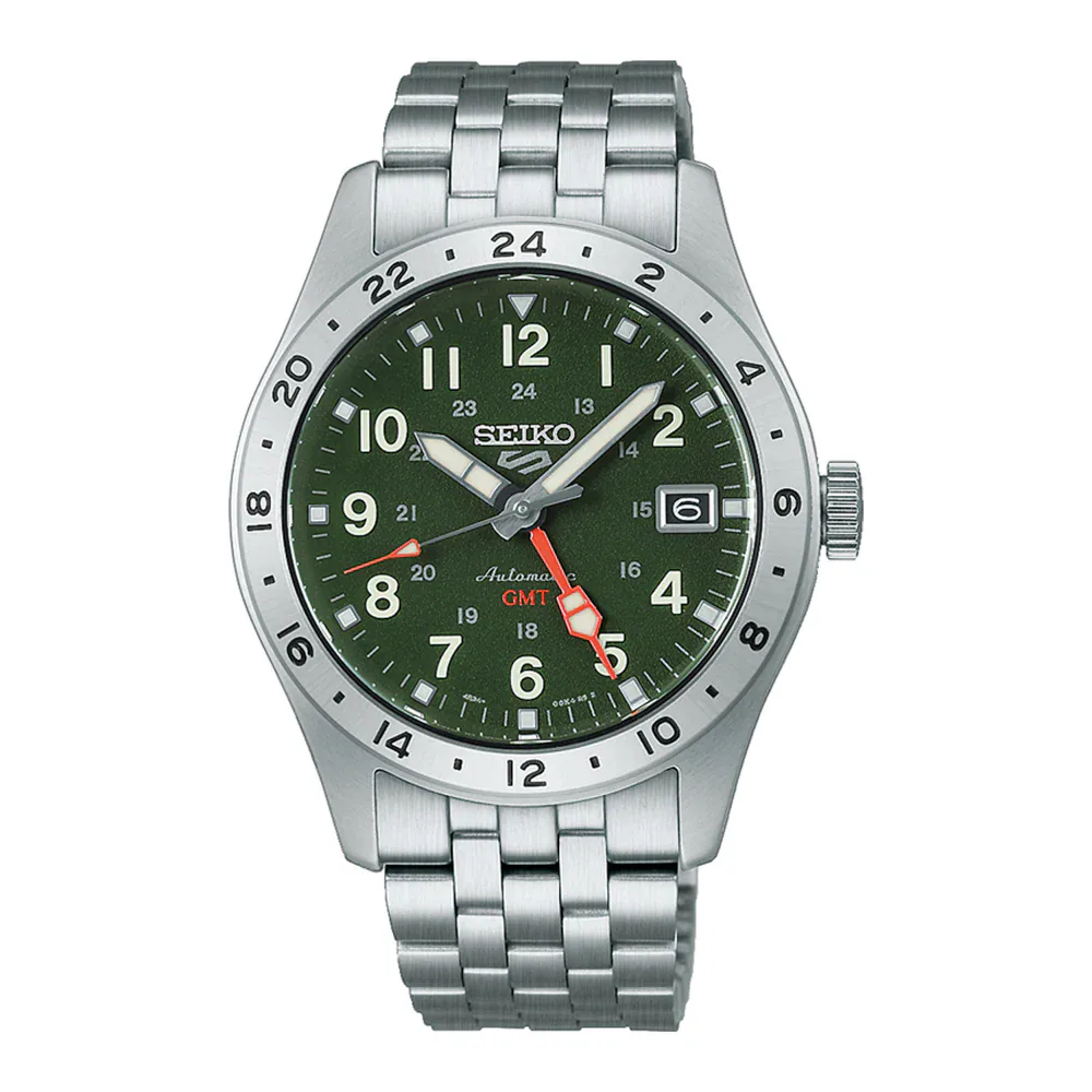Seiko 5 Sports 5 Sports Field GMT Khaki Drill Green Mens Watch