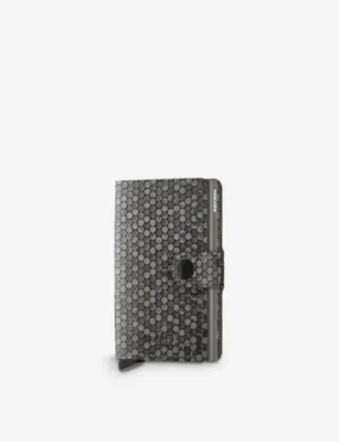 SECRID Miniwallet hexagonal-print leather wallet