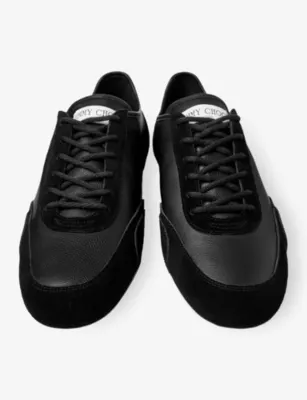 JIMMY CHOO Sunny M Suede and Leather Trainers - EUR 46 / 12 UK MEN in V BLACK/BLACK, additional product view 2