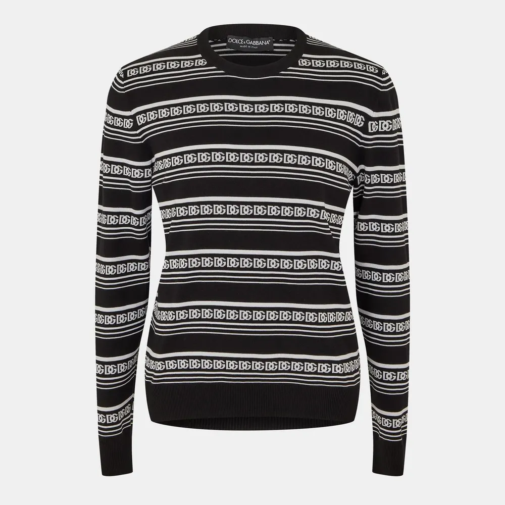Dolce and Gabbana Men's Navy Blue Crew Neck Jumper