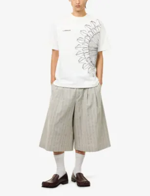 LABRUM LONDON Cowrie Shell-Print Cotton T-Shirt in CREAM, additional product view 2