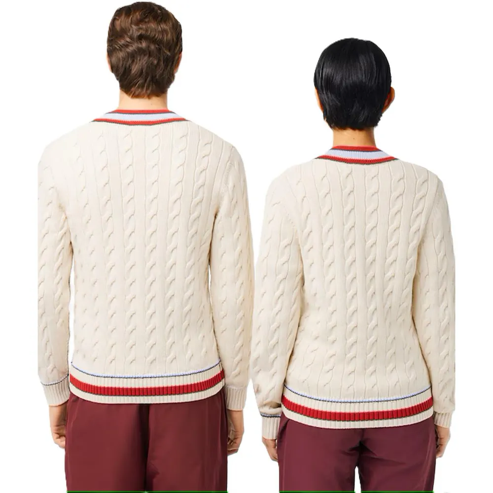 Lacoste Men's Cable Knitted Crew Neck Jumper detail 2