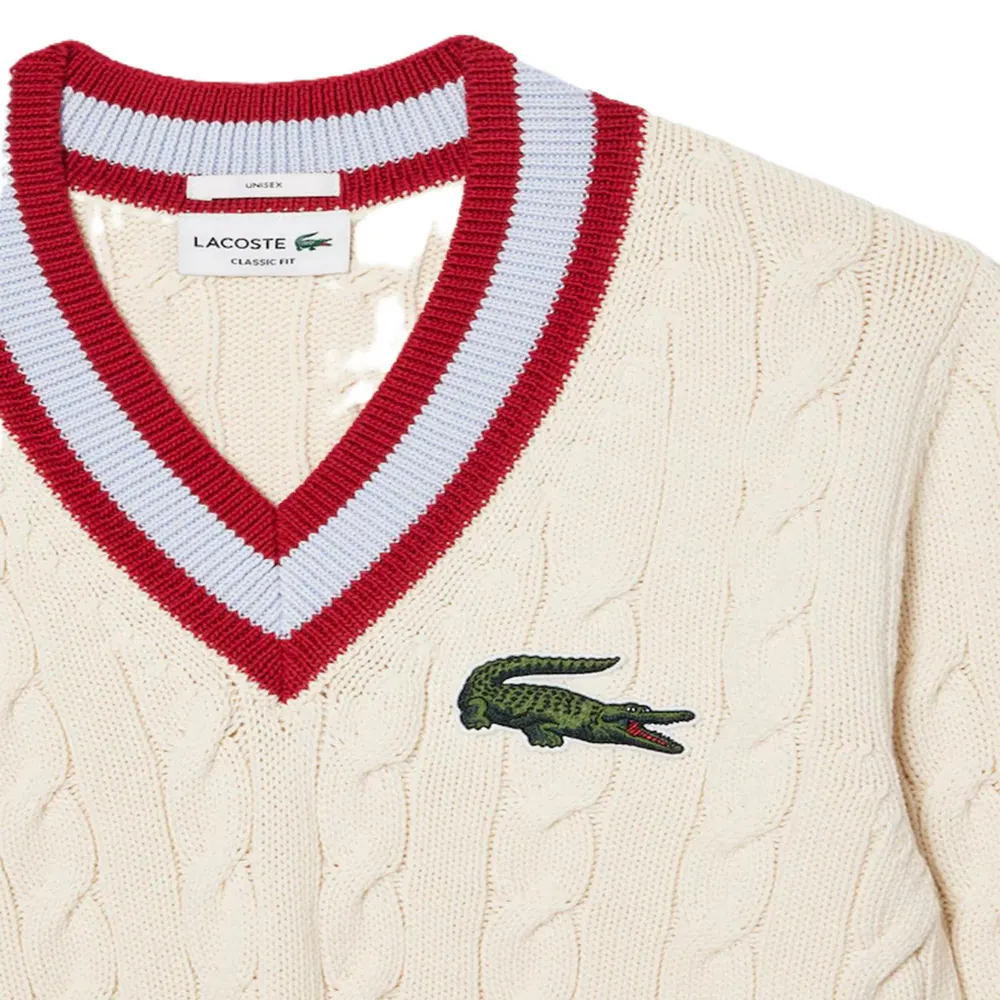 Lacoste Men's Cable Knitted Crew Neck Jumper detail 3