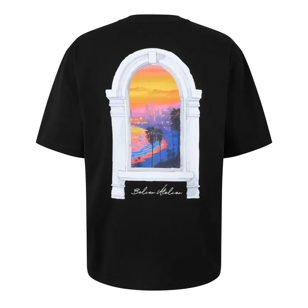 BELIER Men's Miami T-Shirt in Black, additional product view 2
