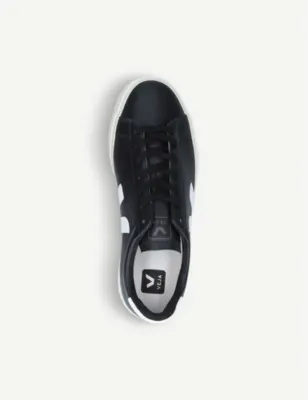 VEJA Men's Campo leather and coated-canvas low-top trainers - EUR 40 / 6 UK MEN in BLK/WHITE, additional product view 2