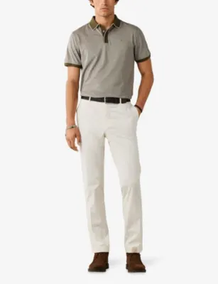 HACKETT Contrast-Trim Regular-Fit Cotton-Piqué Polo Shirt detail 2