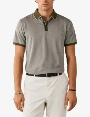 HACKETT Contrast-Trim Regular-Fit Cotton-Piqué Polo Shirt detail 3
