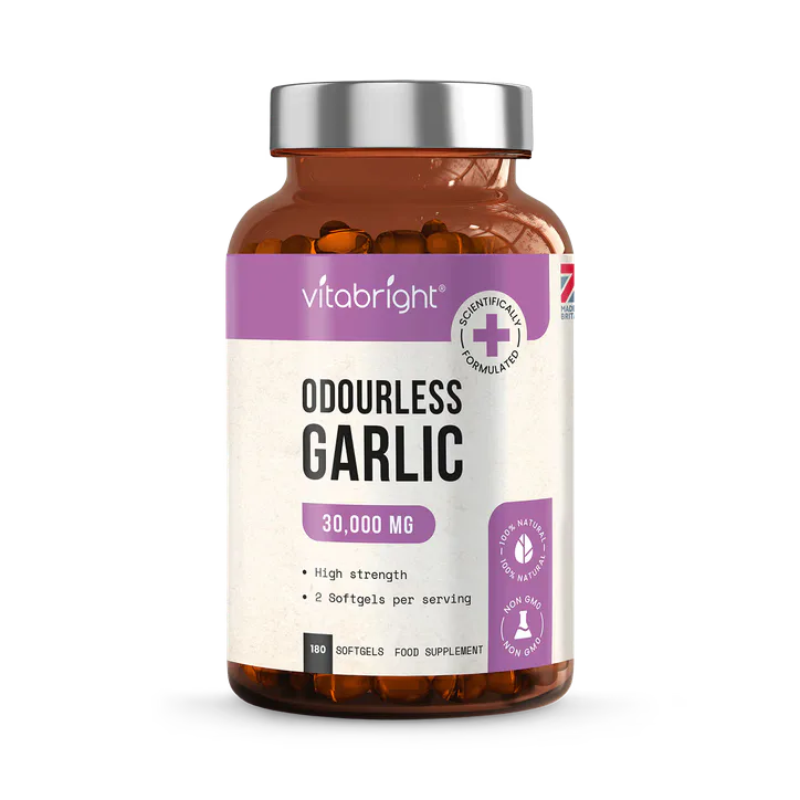 VitaBright Odourless Garlic Softgels - 30,000mg per Serving - 180 Softgels