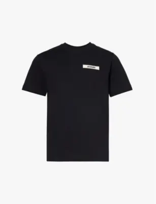 JACQUEMUS Le T-shirt Gros Grain brand-tab cotton-jersey T-shirt - BLACK