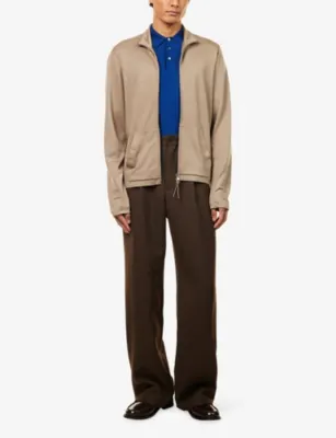 DUNHILL High-Neck Regular-Fit Wool And Cashmere Track Jacket detail 2